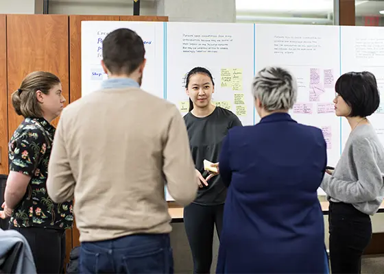 researchers talking